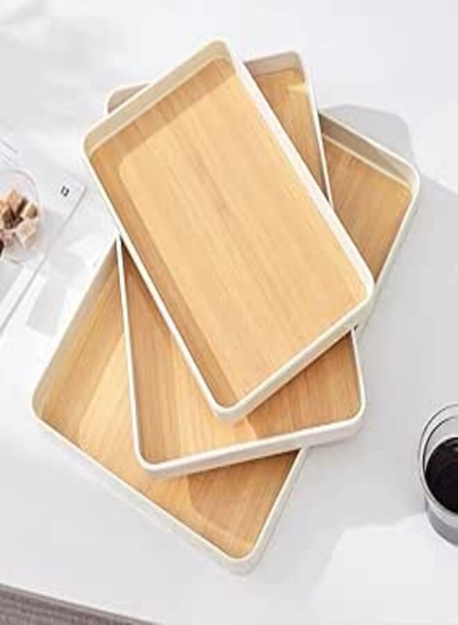Melamine Serving Tray Small, Medium And Large Sizes 3 Pieces White