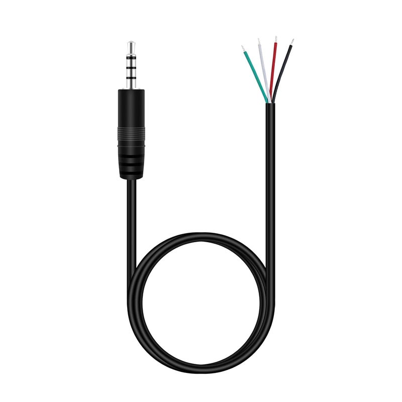Fancasee 3FT 3.5mm 1/8" to Speaker Wire TRRS Stereo Male Jack to Bare Wire Pigtail 3.5mm Plug Connector Adapter Repair Audio Cable for Microphone Headphone Headset Earphone Speaker - Image 1