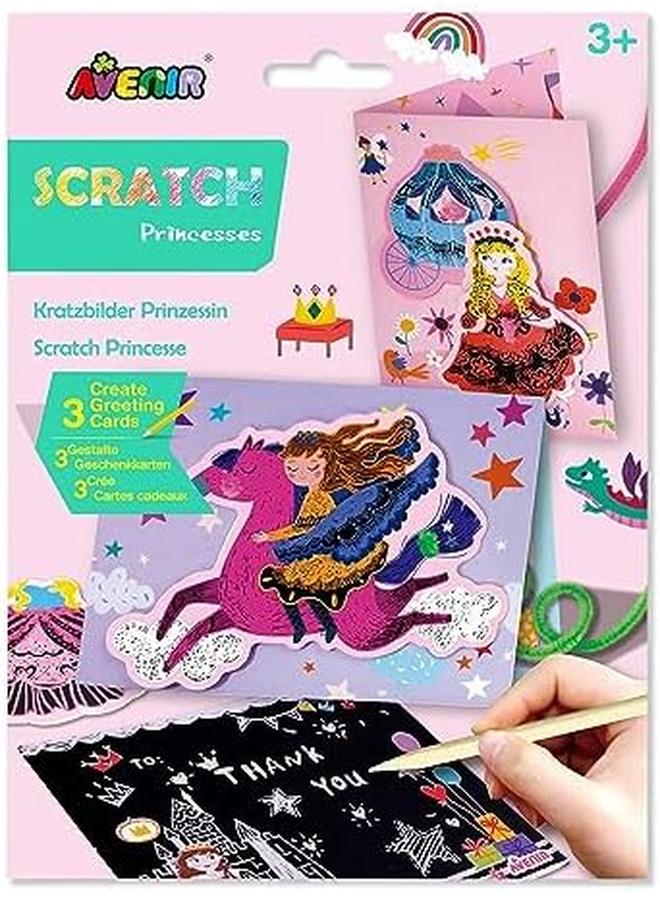 أفينير مجموعة بطاقات التهنئة للفنون والحرف اليدوية من Scratch Princesses تصنع بطاقات تهنئة جميلة Scratch Art 3 Plus - Image 4