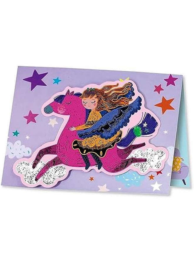 أفينير مجموعة بطاقات التهنئة للفنون والحرف اليدوية من Scratch Princesses تصنع بطاقات تهنئة جميلة Scratch Art 3 Plus - Image 3
