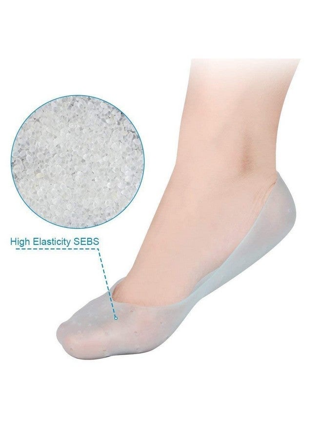 V3E جوارب وسادة كعب من هلام السيليكون V3E لجميع أنواع تورم الكعب وتخفيف الألم، كريم إصلاح الكعب الجاف والمتشقق للعناية بالقدم ودعم الكاحل - للرجال والنساء (كعب كامل) - Image 4