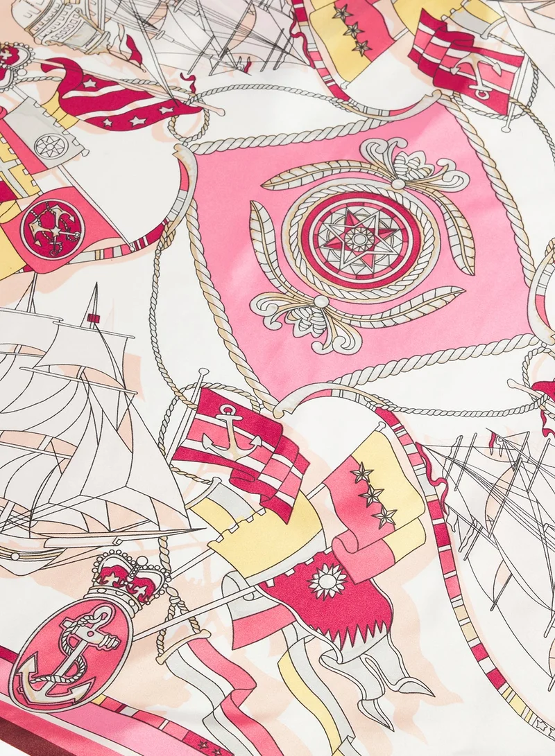 Ginger Pink Silk Printed Scarf for Women | Best Price UAE