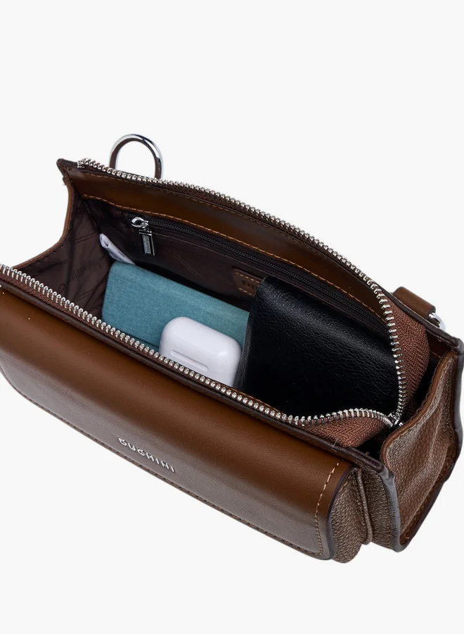 دوتشيني Solid Bag with Detachable Strap and Zip Closure