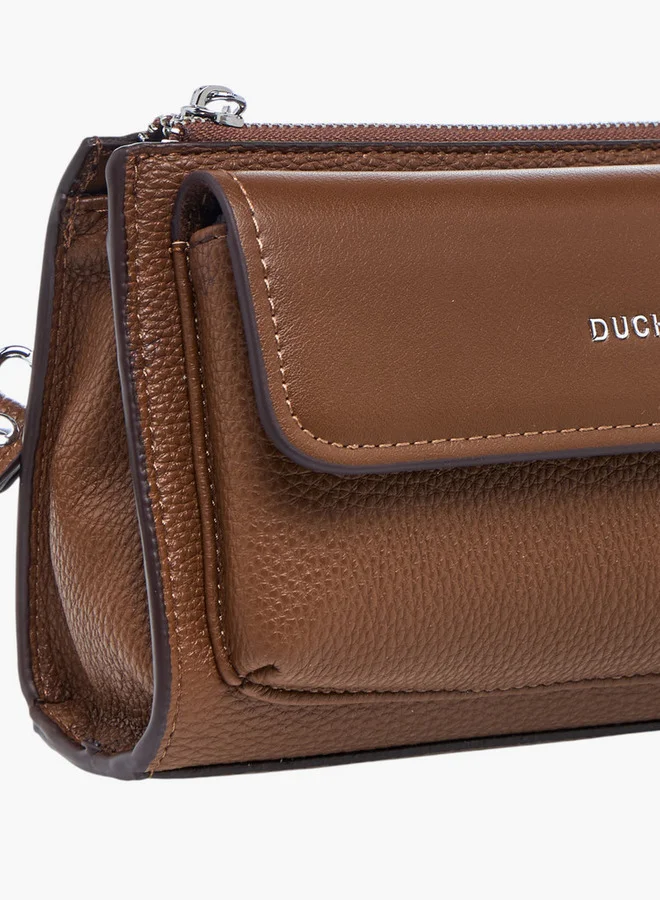دوتشيني Solid Bag with Detachable Strap and Zip Closure