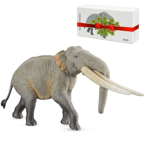 Gemini&Genius GeminiGenius African Elephant Action Figure Toy Stegodon Figurine Wild Animal Model Beautiful and Accurate Sculptures of Elephant Animal Gift Collection Display Play for Kids Collectors - Image 1
