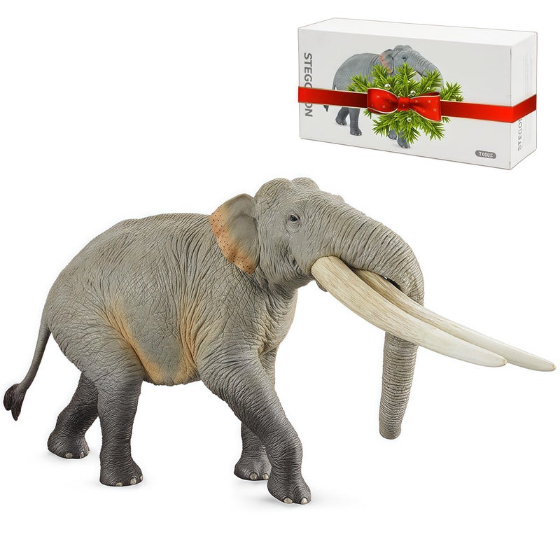 Gemini&Genius GeminiGenius African Elephant Action Figure Toy Stegodon Figurine Wild Animal Model Beautiful and Accurate Sculptures of Elephant Animal Gift Collection Display Play for Kids Collectors - Image 3