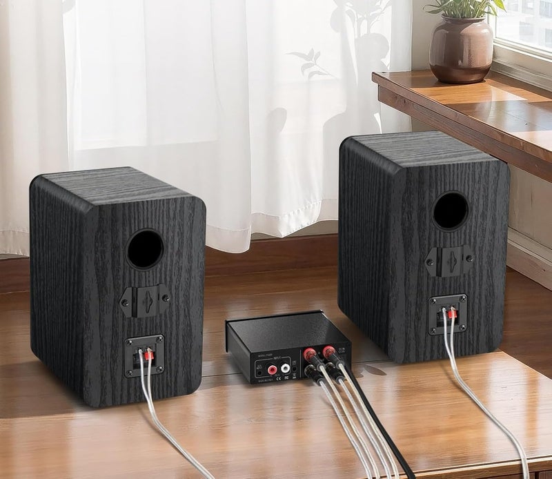 Saiyin Passive Bookshelf Speakers,4Î©, Needs Amplifier to Operate for Desktop Stereo or Home Theater Surround Sound,Wall Mountable,Include 20 Gauge Speaker Wire Cable(OFC) - Image 4