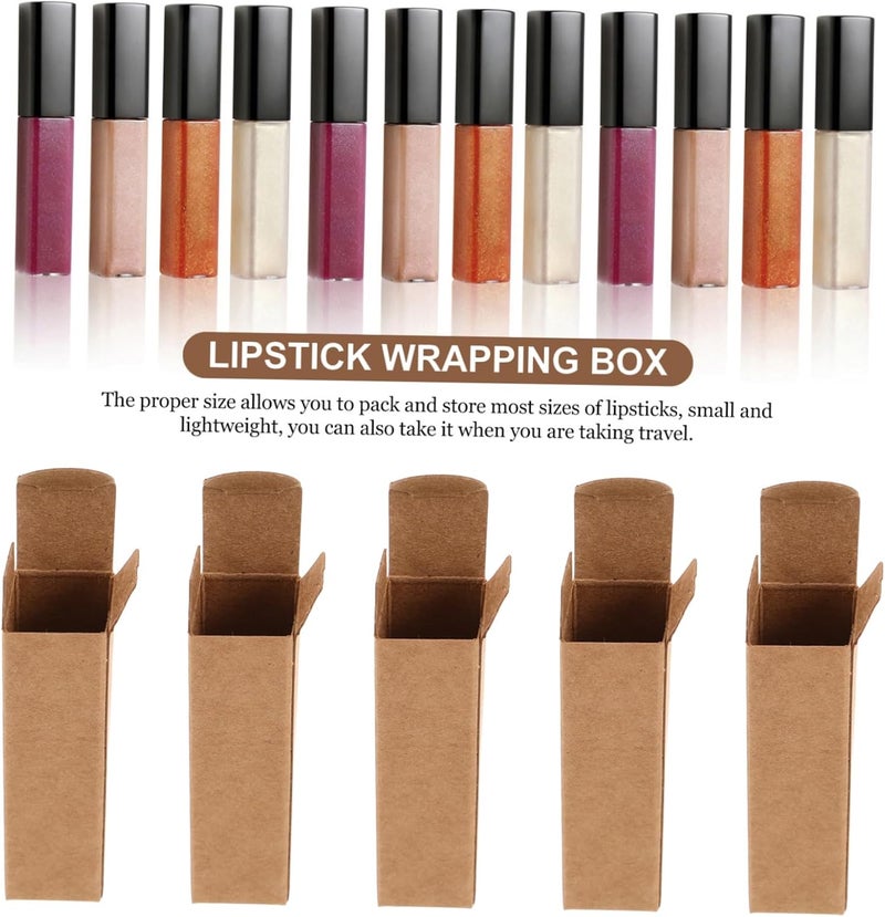 Lurrose 50pcs Handmade Lipstick Paper Box Lip Gloss Packaging for Travel Paper Containers for Essential Oils Handmade Lipsticks - Image 3