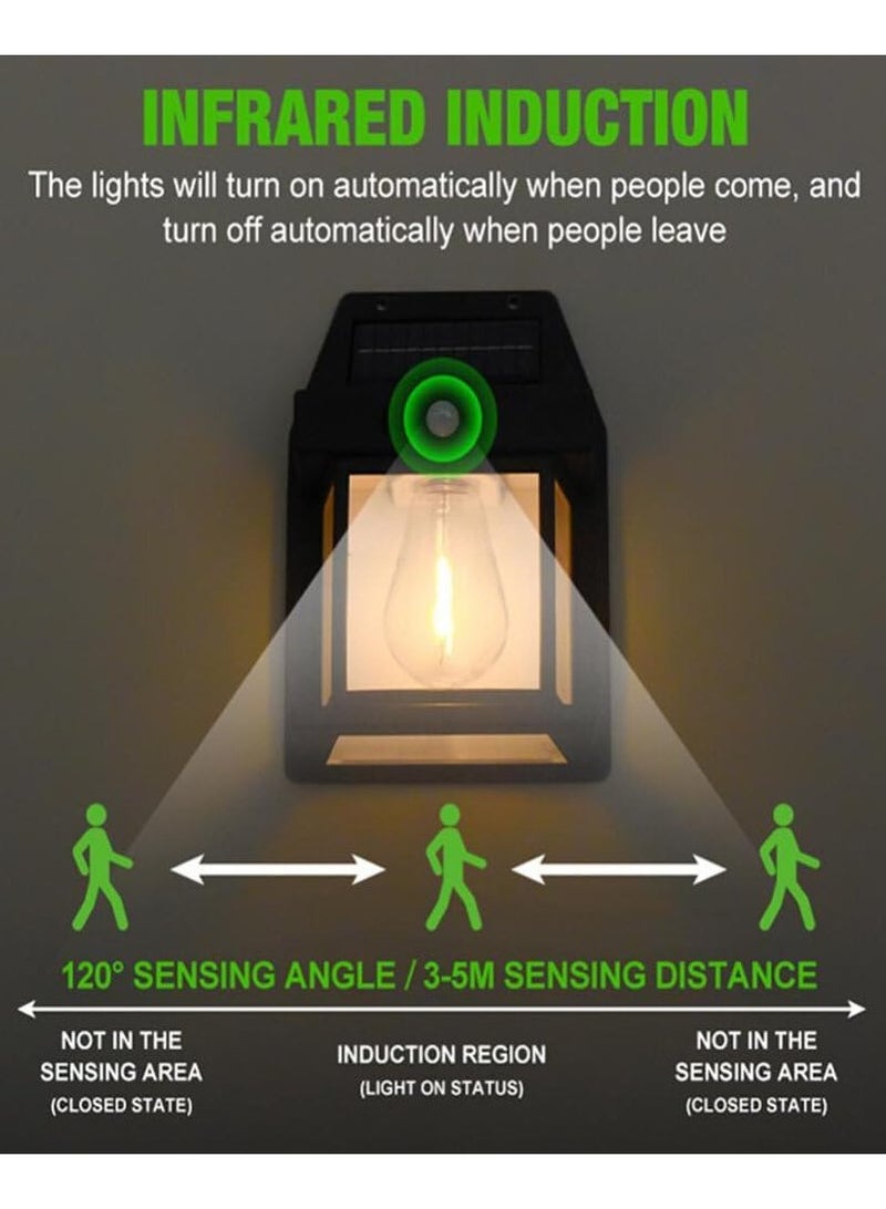 مصباح جداري للتفاعل بالطاقة الشمسية، مصباح شمسي، مصباح شمسي مقاوم للماء مثبت على الحائط في الهواء الطلق - Image 2