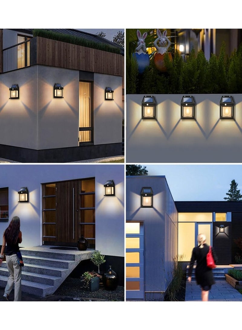 مصباح جداري للتفاعل بالطاقة الشمسية، مصباح شمسي، مصباح شمسي مقاوم للماء مثبت على الحائط في الهواء الطلق - Image 3