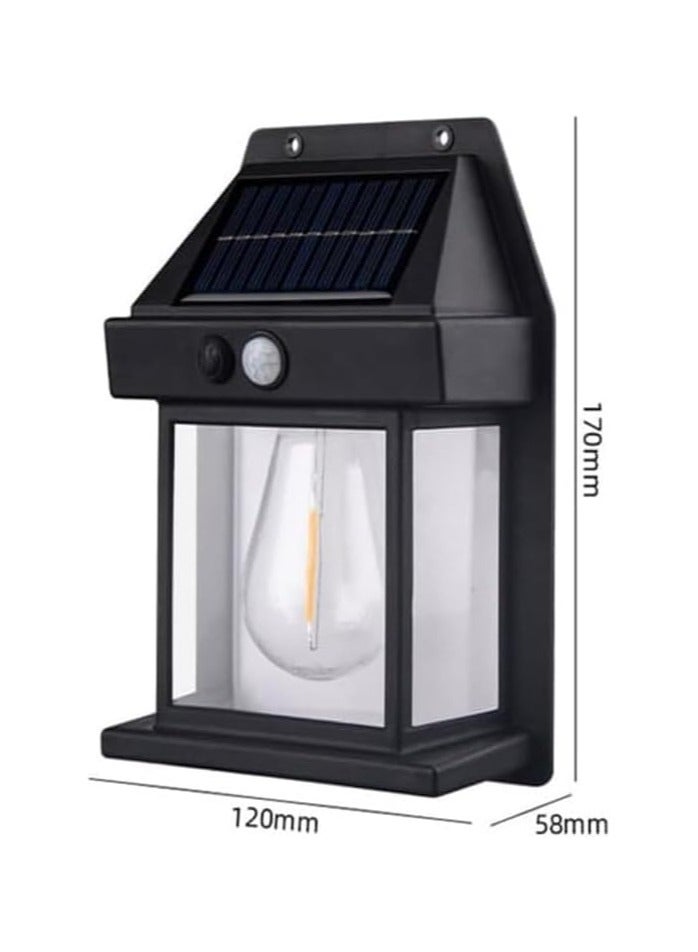 مصباح جداري للتفاعل بالطاقة الشمسية، مصباح شمسي، مصباح شمسي مقاوم للماء مثبت على الحائط في الهواء الطلق - Image 1