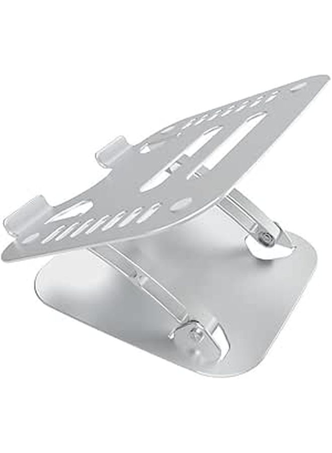 Aluminum Alloy Laptop Stand Adjustable Foldable Portable Riser For Office Travel Silver - Image 1