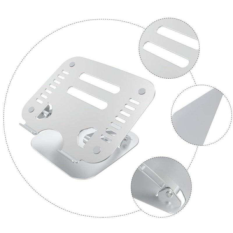 Aluminum Alloy Laptop Stand Adjustable Foldable Portable Riser For Office Travel Silver - Image 3