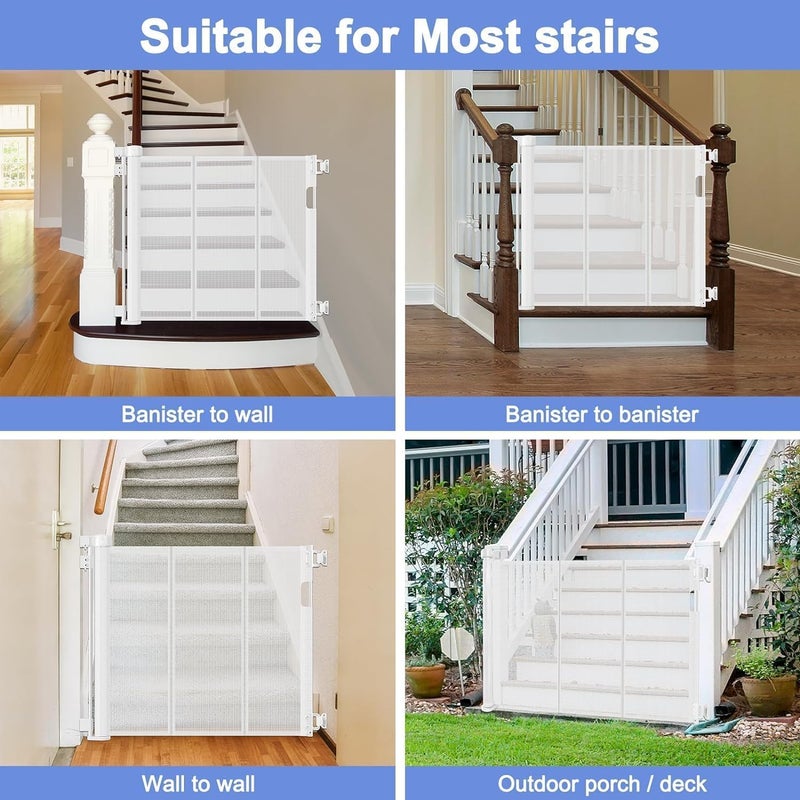 Vroxy 55" Kid Safety Gate, Stairs Safety Gate Balcony Railing, Staircase Safety Net for Babies and Pets, for Stairs Doors Hollow(1Pcs) - Image 3