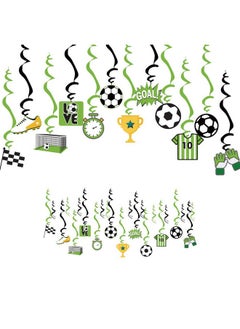 Easy Joy Easy Joy Soccer 24 PCS Themed Hanging Foil Swirls Decoration Soccer Boys Kids Birthday Baby Shower Party Decoration  - Image 1