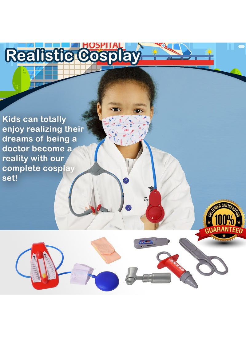 Home Smart - Home Smart Doctor Costume for Toddlers Dress Up Clothes Kids Career Outfit Pretend Role Play Toy Set - Image 1