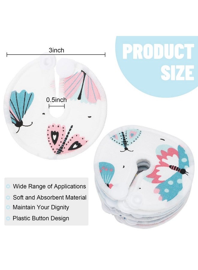 Sosation 32 Pieces G Tube Button Covers G Tube Pad Holder Cotton Pads for Feeding Support Reusable Feeding Cotton Supplies Soft Covers for Breastfeeding Nursing Care, 4 Designs(Butterfly) - Image 1
