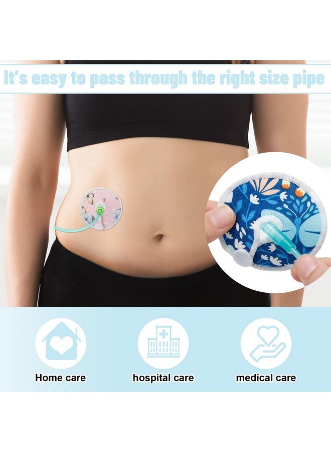 Sosation 32 Pieces G Tube Button Covers G Tube Pad Holder Cotton Pads for Feeding Support Reusable Feeding Cotton Supplies Soft Covers for Breastfeeding Nursing Care, 4 Designs(Butterfly) - Image 4