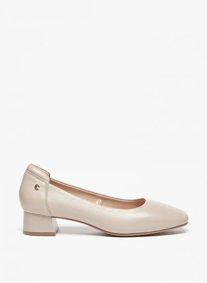 لو كونفورت Solid Slip-On Shoes with Block Heels