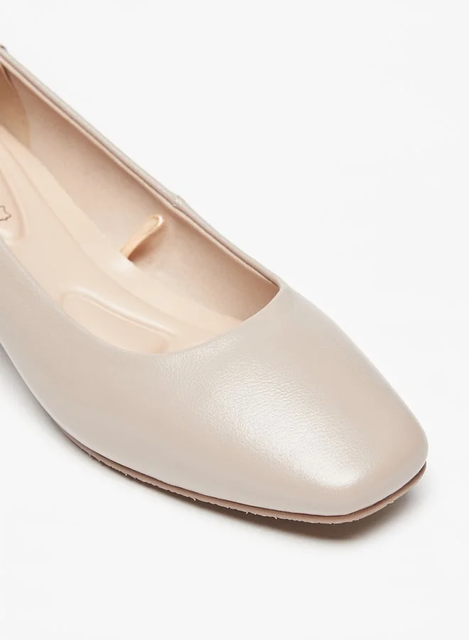 لو كونفورت Solid Slip-On Shoes with Block Heels
