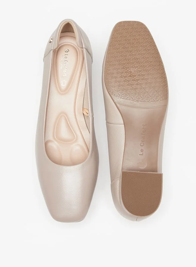 لو كونفورت Solid Slip-On Shoes with Block Heels
