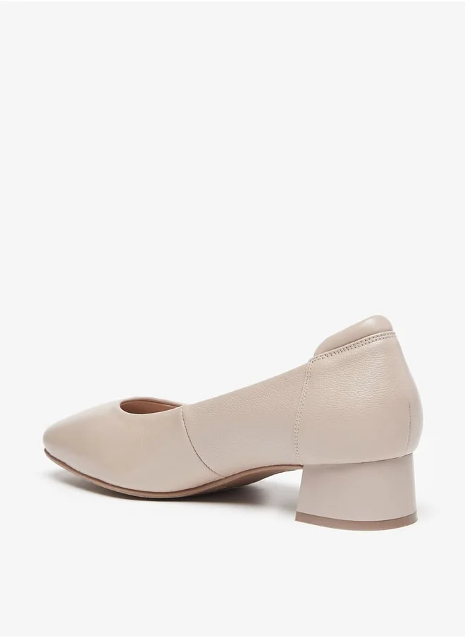 Le Confort Solid Slip-On Shoes with Block Heels