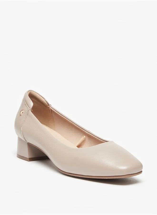 Le Confort Solid Slip-On Shoes with Block Heels