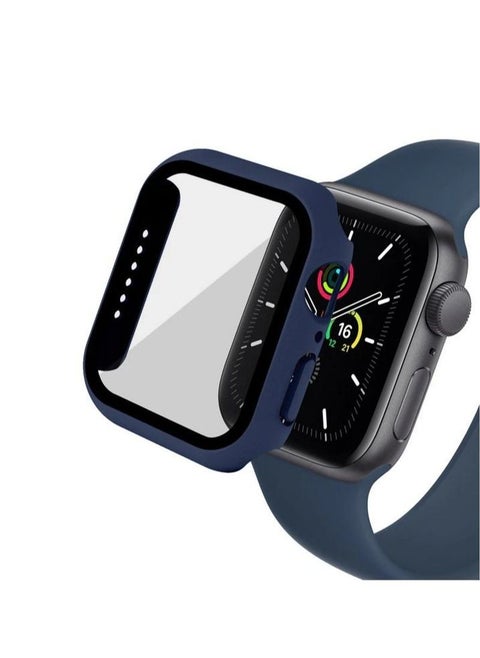 Apple Watch 9/8/7 Case 41mm Protection Case with Tempered Glass Case for Apple Watch 9 and 8 and 7 41mm Dark Blue