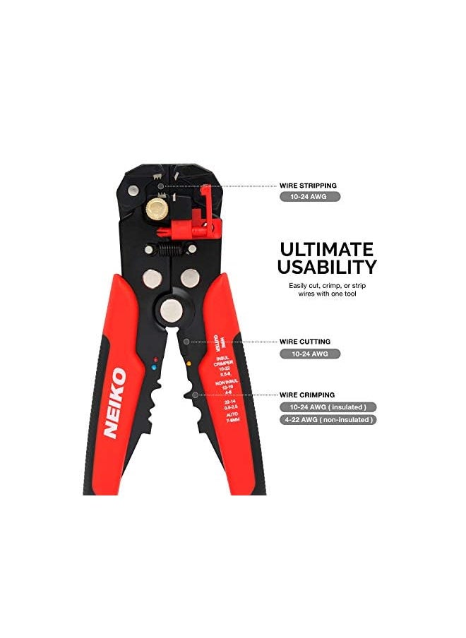 Neiko - 01924A 3 In 1 Automatic Wire Stripper Cutter And Crimping Tool Auto Self Adjusting Pliers That Cut Up To 10 Awg - Image 1