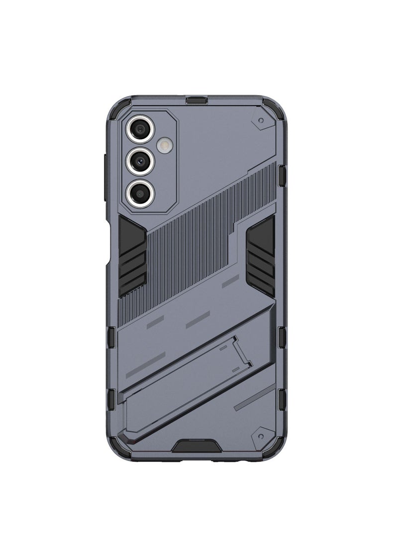 Generic - Samsung Galaxy A24 Mobile Case Cover with Hybrid Heavy Duty Protection Shockproof Defender Kickstand Armor Back Cover with Anti-Fingerprint Anti-Scratch Protector Grey - Image 1