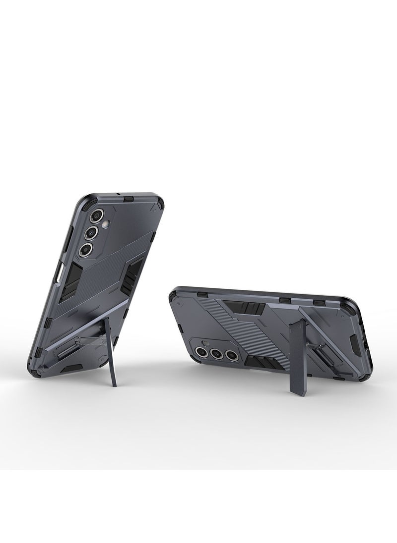 Generic - Samsung Galaxy A24 Mobile Case Cover with Hybrid Heavy Duty Protection Shockproof Defender Kickstand Armor Back Cover with Anti-Fingerprint Anti-Scratch Protector Grey - Image 1