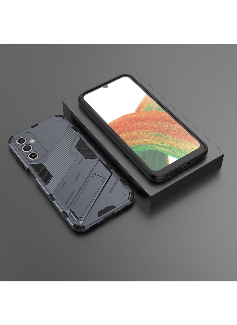 Generic - Samsung Galaxy A24 Mobile Case Cover with Hybrid Heavy Duty Protection Shockproof Defender Kickstand Armor Back Cover with Anti-Fingerprint Anti-Scratch Protector Grey - Image 1