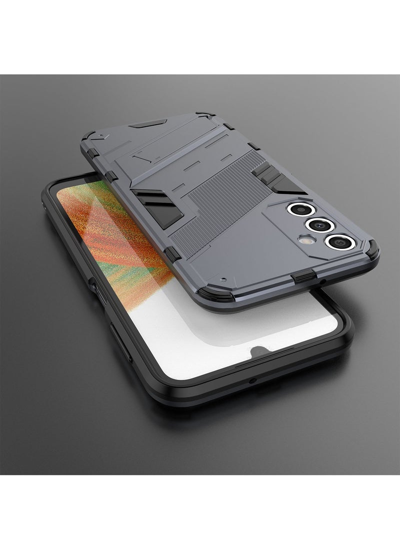Generic - Samsung Galaxy A24 Mobile Case Cover with Hybrid Heavy Duty Protection Shockproof Defender Kickstand Armor Back Cover with Anti-Fingerprint Anti-Scratch Protector Grey - Image 1