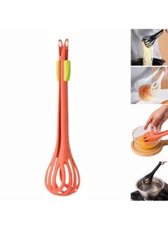 2 in 1 Food Clip & Egg Whisk, Multifunctional Egg Beater, Handheld Egg Whisk Blender Bread Clip, Bread Clip Handheld Blende, Multifunctional Kitchen Tool for Cooking, Mixing, Barbecue Pink