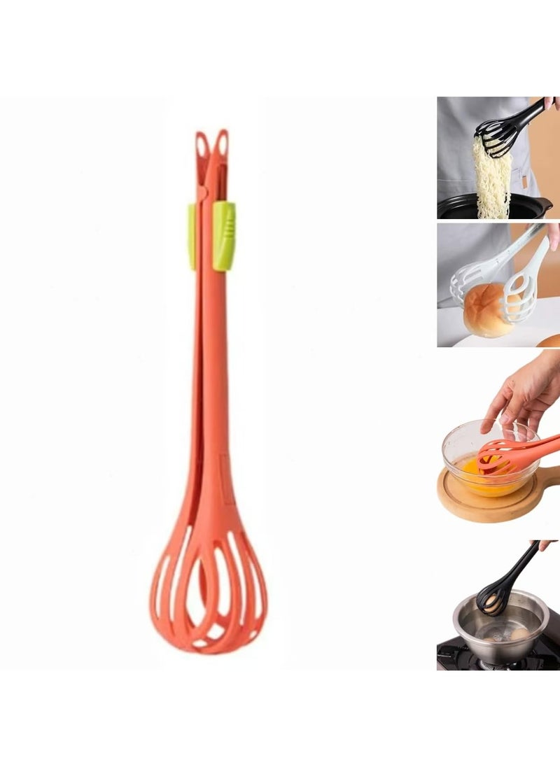 CMGTYYD 2 in 1 Food Clip & Egg Whisk, Multifunctional Egg Beater, Handheld Egg Whisk Blender Bread Clip, Bread Clip Handheld Blende, Multifunctional Kitchen Tool for Cooking, Mixing, Barbecue Pink  - Image 1