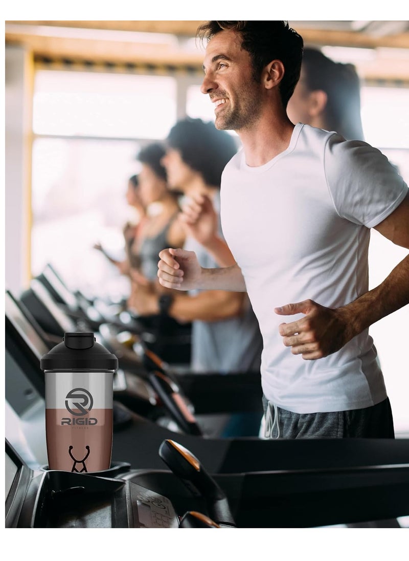 RIGID FITNESS - Electric Protein Shaker Bottle, 100% Leakproof - USB Rechargeable, Wish Made of Safe Material - BPA Free - 650ml (Black) - Image 1