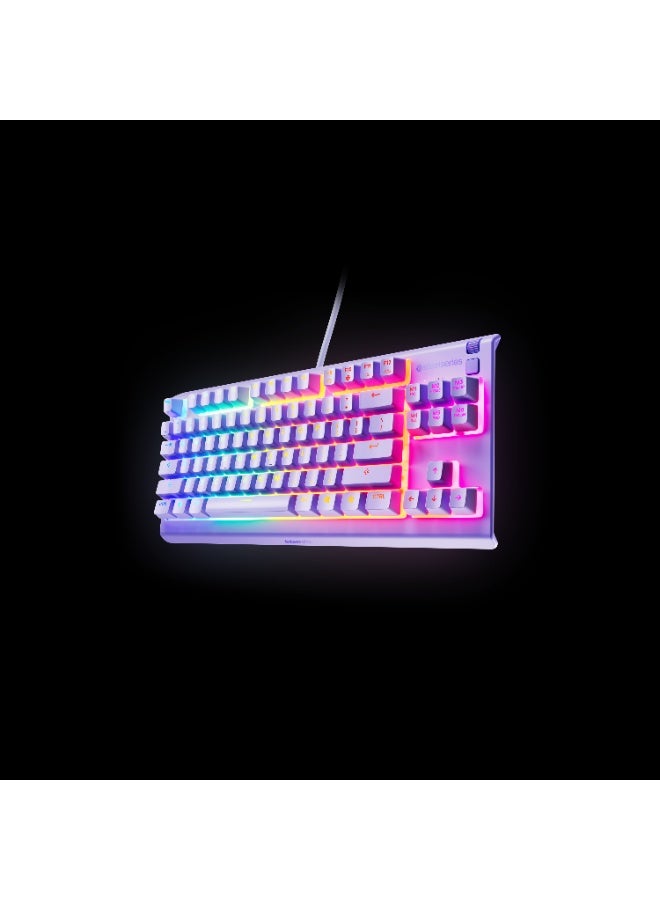 steelseries Apex 3 TKL RGB 10-Zone RGB USB Illumination IP32 Water Resistant Premium Magnetic Wrist Rest Gaming Keyboard US - Lavender - Image 3