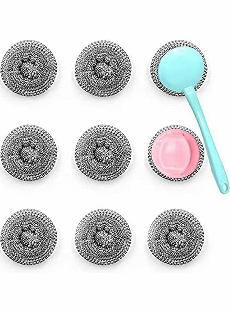 Y&D 10 Pack Stainless Steel Sponges, Scrubbing Scouring Pad, Wool Scrubber for Kitchens, Bathroom and More(Random Color) - Image 2