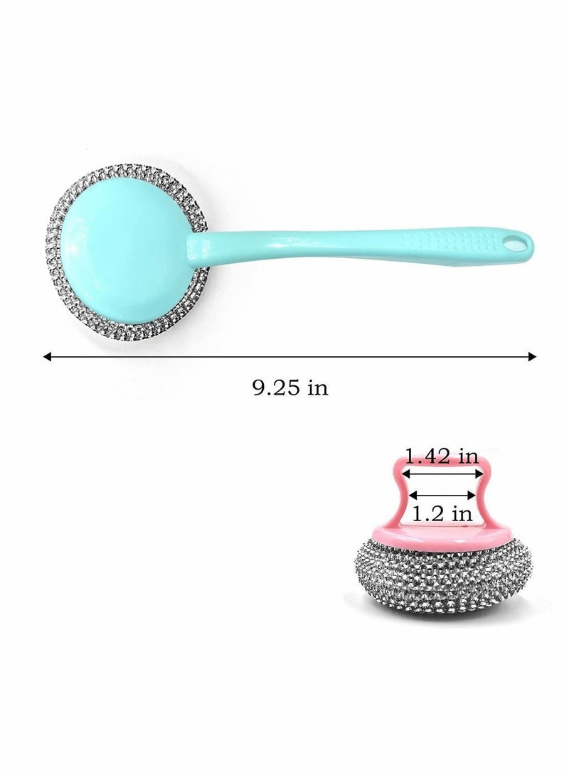 Y&D 10 Pack Stainless Steel Sponges, Scrubbing Scouring Pad, Wool Scrubber for Kitchens, Bathroom and More(Random Color) - Image 4