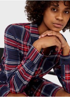 NOISY MAY Tie Waist Checked Shirt Dress  - Image 4