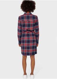 NOISY MAY Tie Waist Checked Shirt Dress  - Image 2