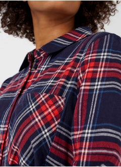 NOISY MAY Tie Waist Checked Shirt Dress  - Image 3