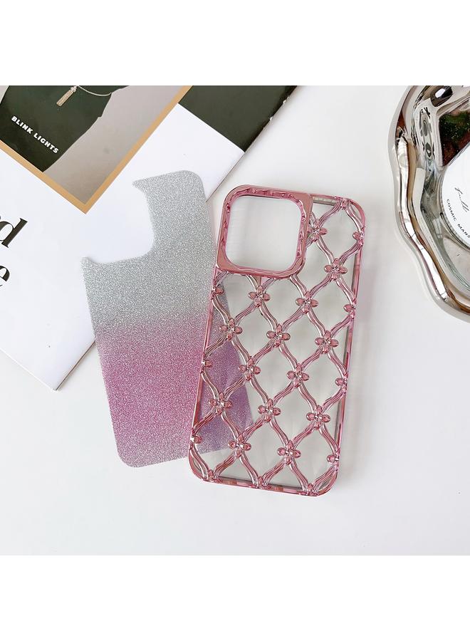 Zaboon Case For iPhone 12 Pro Star Flower Electroplated TPU Phone Case with Gradient Glitter Paper - Image 2