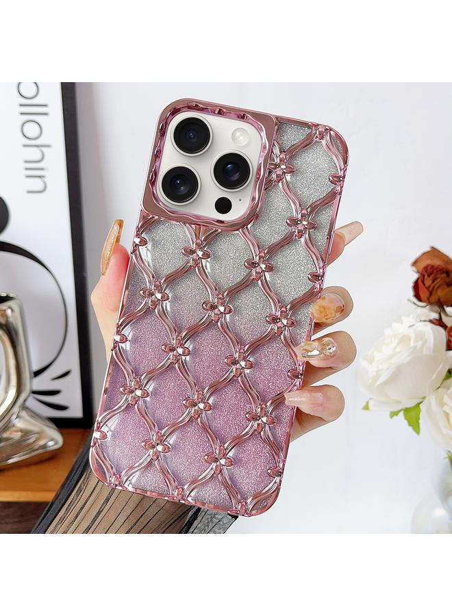 Zaboon Case For iPhone 12 Pro Star Flower Electroplated TPU Phone Case with Gradient Glitter Paper - Image 1