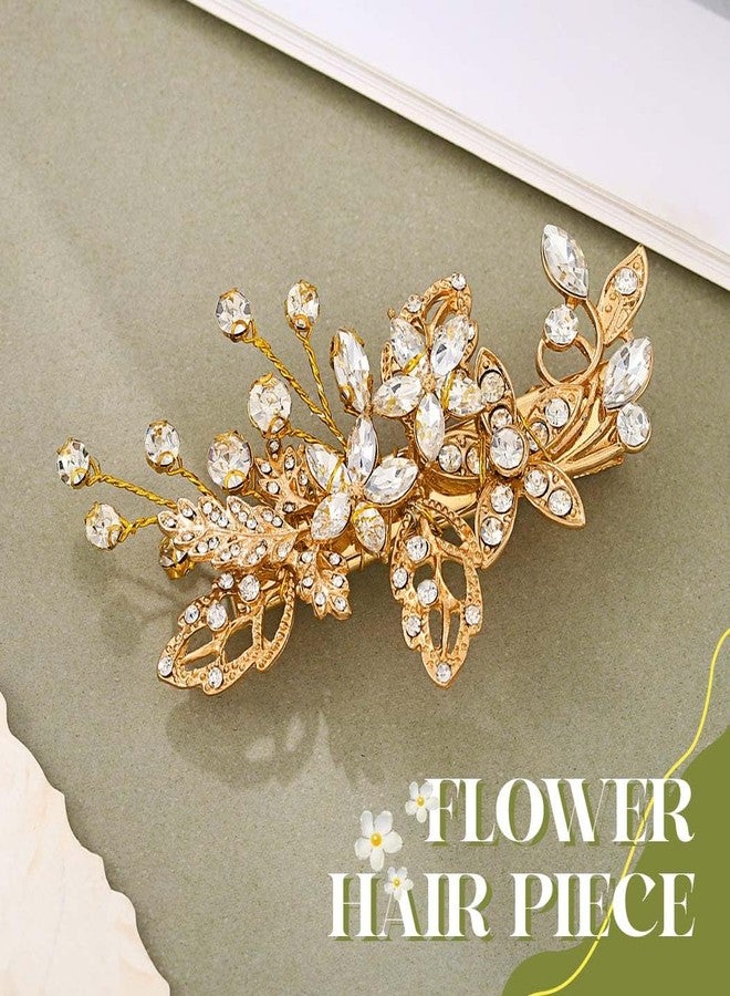 JONKY Gold Wedding Hair Accessories Rhinestone Bridal Hair Clips for Women - Image 2