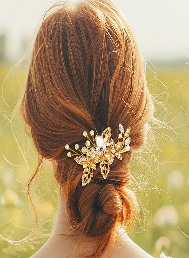JONKY Gold Wedding Hair Accessories Rhinestone Bridal Hair Clips for Women - Image 5