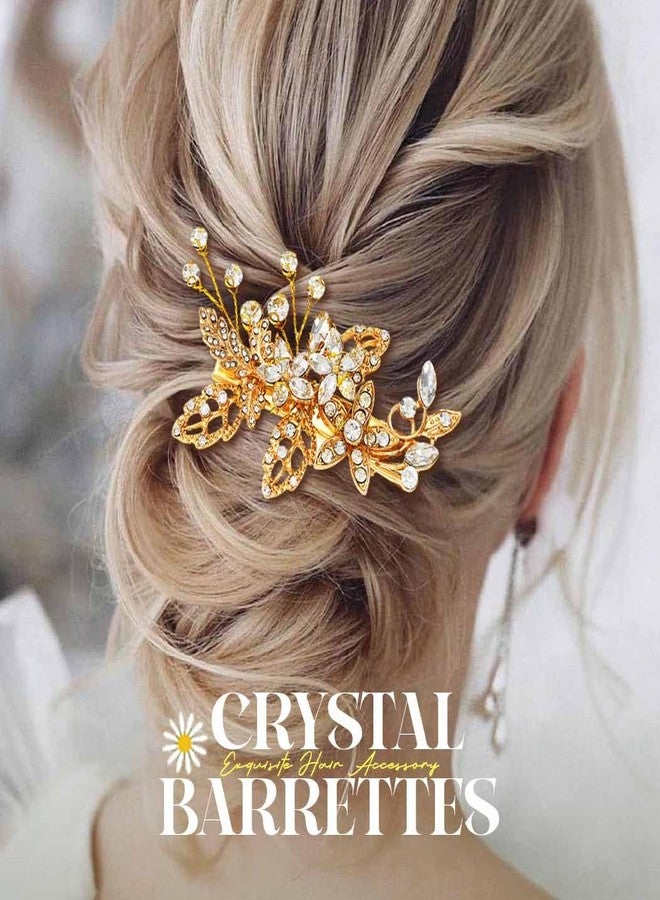 JONKY Gold Wedding Hair Accessories Rhinestone Bridal Hair Clips for Women - Image 3