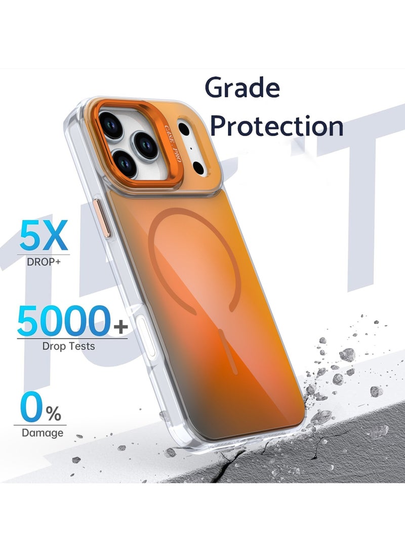 iPhone 17 Pro Max Magnetic Skin Case with Lens Protection Foldable Stand MagSafe Compatible Drop Protection Case - Image 2