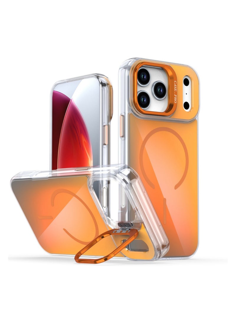iPhone 17 Pro Max Magnetic Skin Case with Lens Protection Foldable Stand MagSafe Compatible Drop Protection Case - Image 1