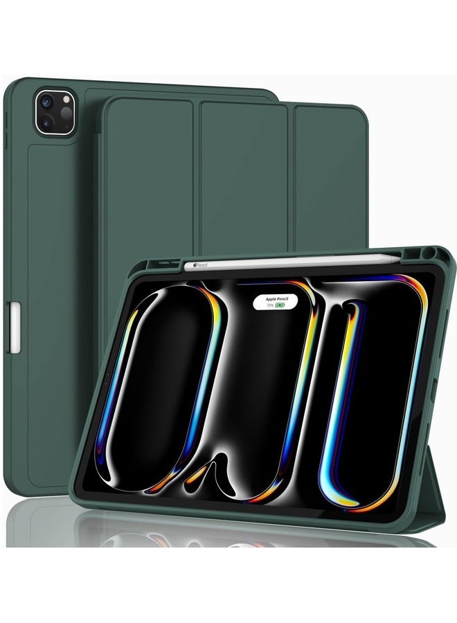 إلترازون 2024 iPad Pro 13 Inch Smart Case – Green with Pencil Holder, Touch ID Compatibility, and Auto Wake/Sleep Function - Image 1